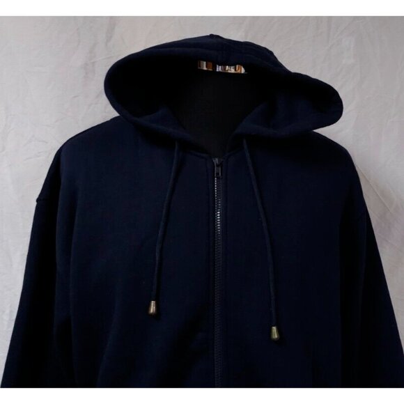 Goby Dream Wear Womens XL Dark Blue Fleece Full Zip Hooded Jacket Hoodie - Picture 2 of 11